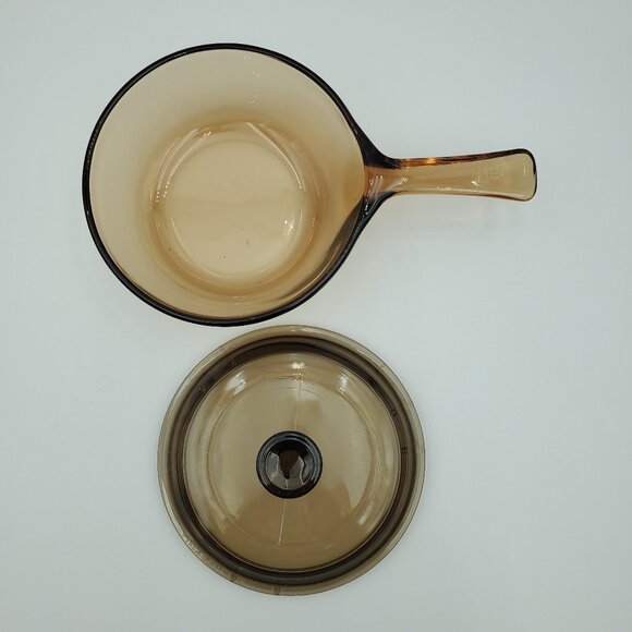 Corning Visions .5 L Saucepan with Lid Amber Vision 1 Pint Sauce Pan - Picture 3 of 5